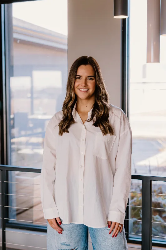 Design Must-have Barb Oversized Button Up | White