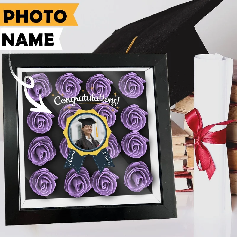 Effortless Comfort Custom Photo&Name Medal Graduation Cover Flower Shadow Box Display Personalized Graduation Gift Decorations Effortless Comfort Custom Photo&Name Medal Graduation Cover Flower Shadow Box Display Personalized Graduation Gift Decorations
