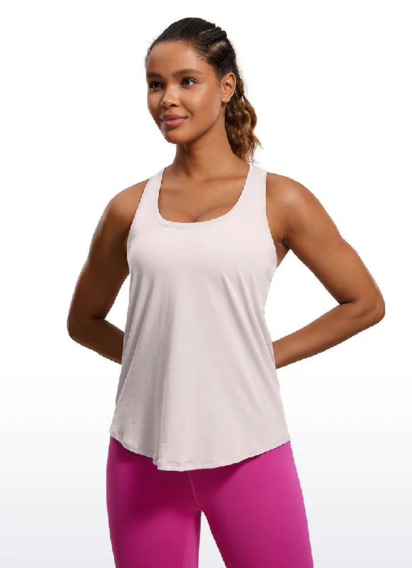Multi-functional style Pima Cotton Hip-Length Tank Racerback
