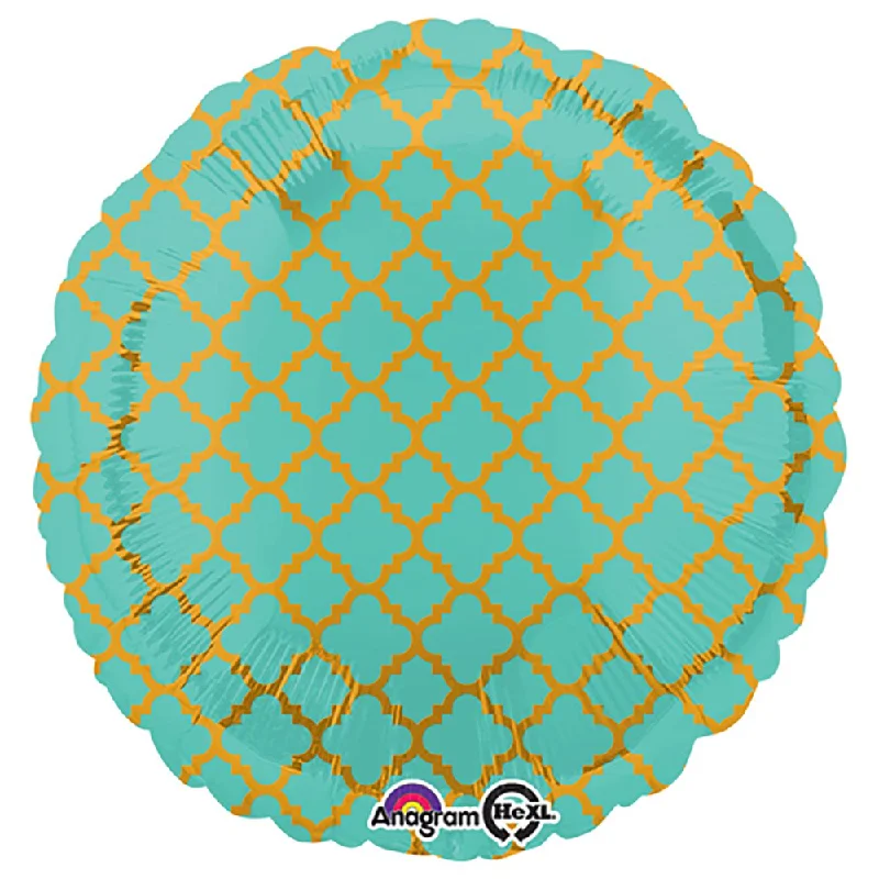 Simple And Comfortable 18 inch CIRCLE - QUATREFOIL ROBINS EGG AND GOLD