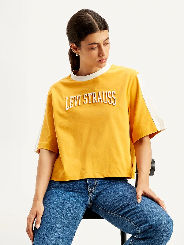 Warm Atmosphere Women's Brand Logo Loose Fit T-Shirt