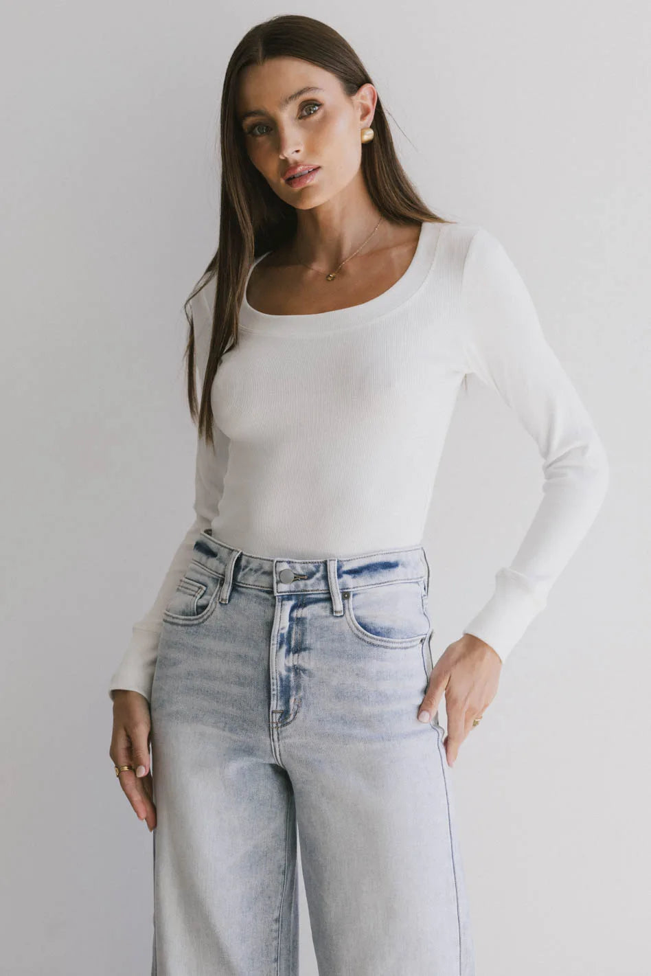 Cozy Outerwear Tylar Scoop Neck Top in Ivory
