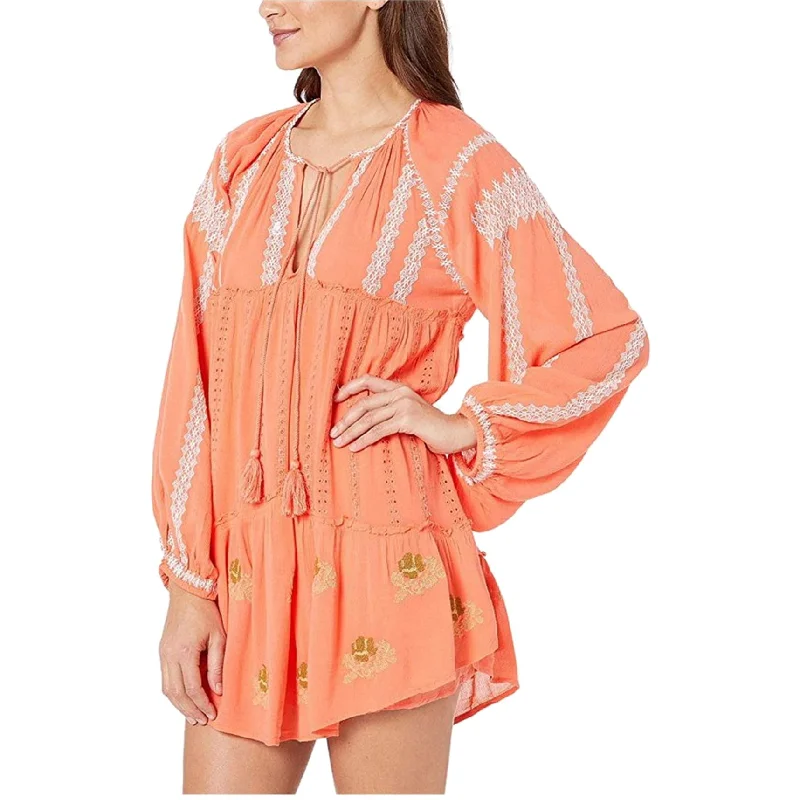 Exquisite workmanship Free People Womens Wild Horses Mini Dress, Orange, Small