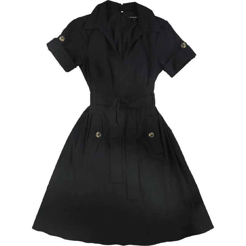 Sports fitness shoes Nanette Lepore Womens Solid Shirt Dress, Black, 4