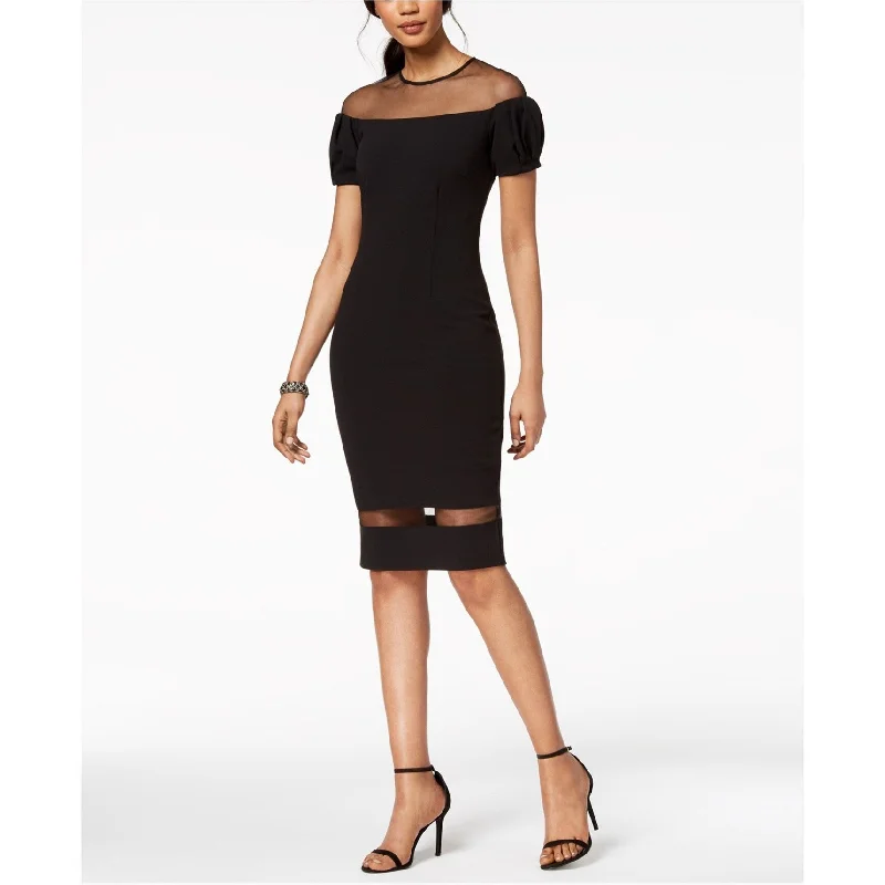 Low-key Luxury Betsy & Adam Womens Illusion Cocktail Sheath Dress, Black, 10