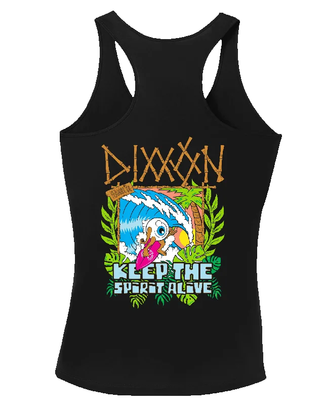 Nightclub Style Women's Keepin' the Surf Spirit Alive Eye Fitted Tank - Black