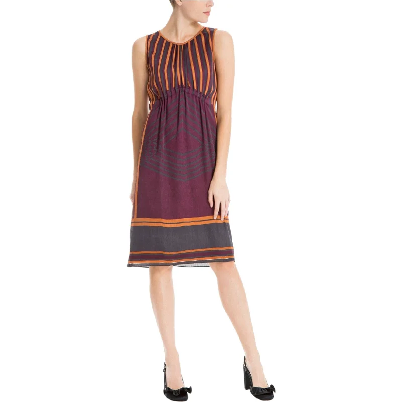 Printed pattern Max Studio London Womens Mixed-print Tunic Dress, Purple, Medium