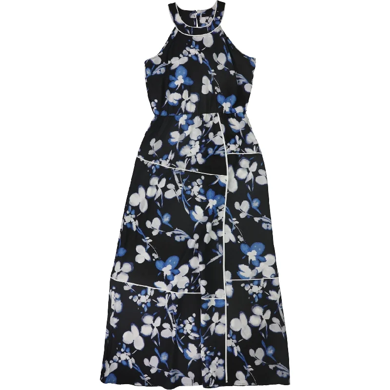 Sports Fitness Style Calvin Klein Womens Floral Maxi Dress, Black, Small