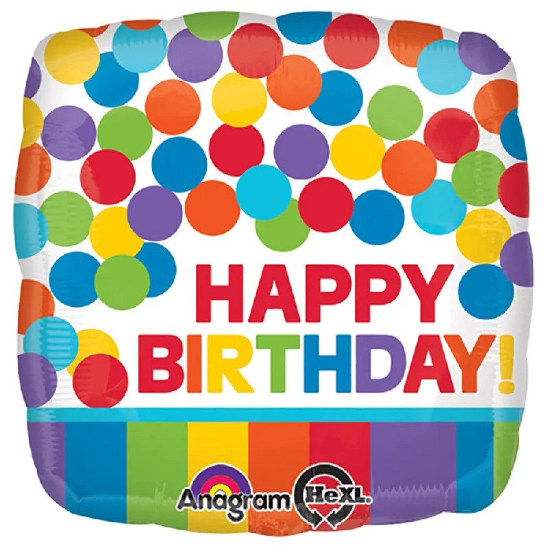Independent design 18 inch PRIMARY RAINBOW BIRTHDAY