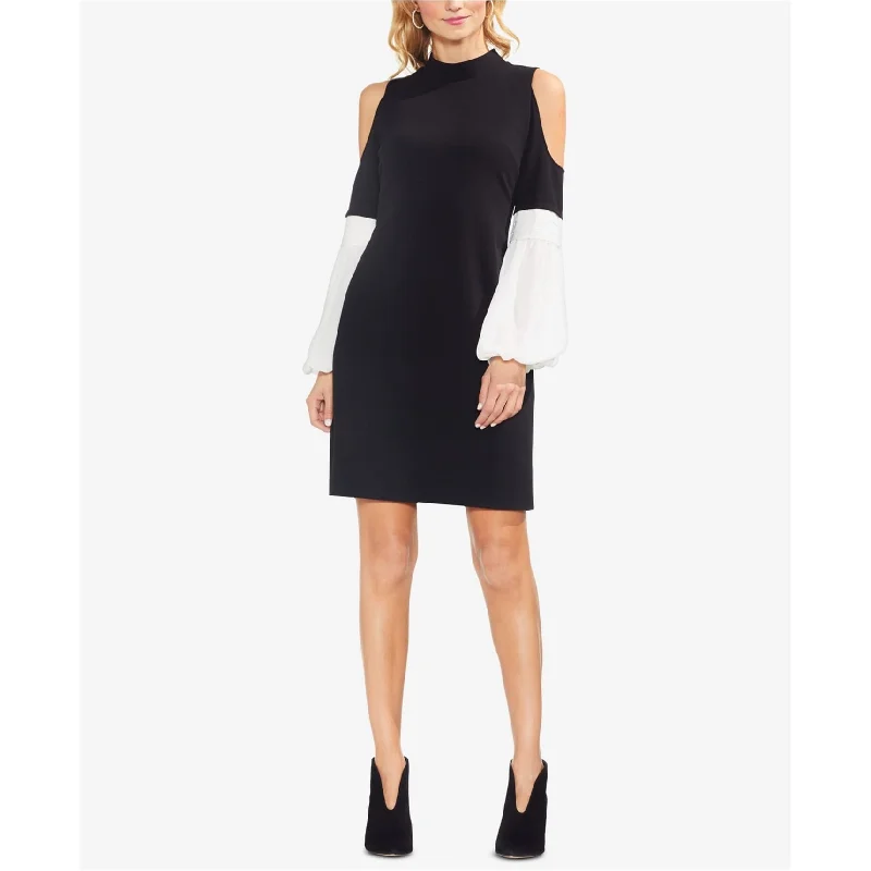 Wandering freely Vince Camuto Womens Bubble Sleeves Asymmetrical Dress, Black, Medium