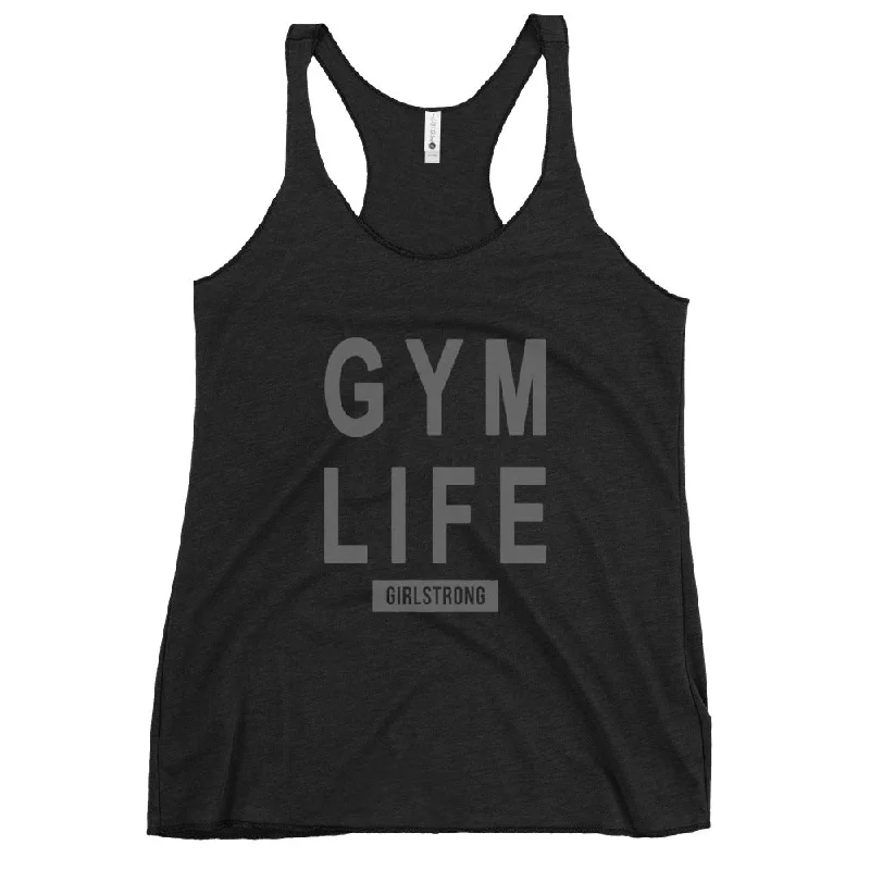 High waist design ELEVATED SCULPT RACERBACK BLACK TANK TOP FOR WOMEN - GYM LIFE