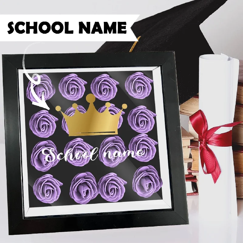 Cozy Vibes Custom School Name Graduation Cover Flower Shadow Box Display Personalized Graduation Gift Decorations Cozy Vibes Custom School Name Graduation Cover Flower Shadow Box Display Personalized Graduation Gift Decorations