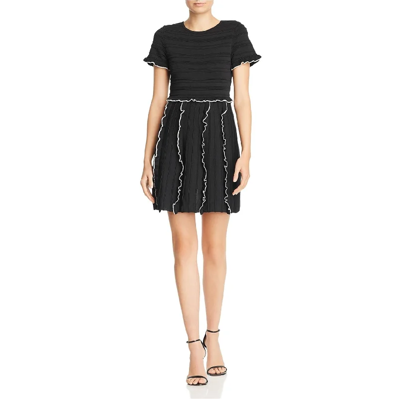 French Style Parker Womens Lenny A-line Dress, Black, Large