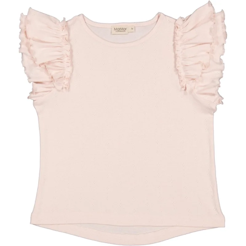 Luxury And Elegant MarMar Modal Pointelle Pink Dahlia Tavora Frill T-shirt