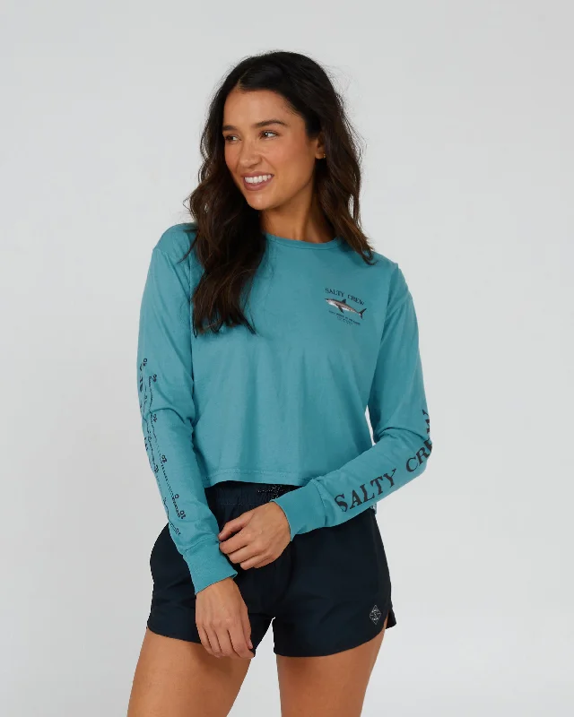 High-end Customization Bruce L/S Crop - Sea Green