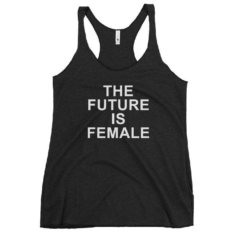 Printed pattern ELEVATED SCULPT RACERBACK TANK BLACK