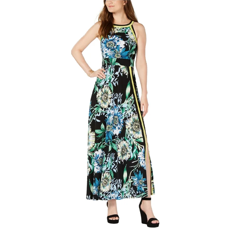 Elegant And Lazy I-N-C Womens Floral Maxi Dress, Blue, X-Small