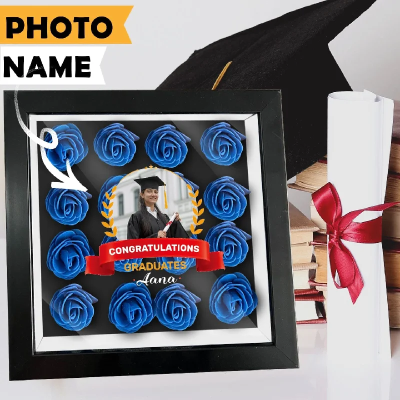 Basic Comfort Custom Photo&Name Wheat Graduation Cover Flower Shadow Box Display Personalized Graduation Gift Decorations Basic Comfort Custom Photo&Name Wheat Graduation Cover Flower Shadow Box Display Personalized Graduation Gift Decorations