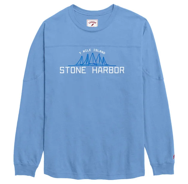 Affordable selection Women's Stone Harbor Throwback Long Sleeve Tee - Power Blue