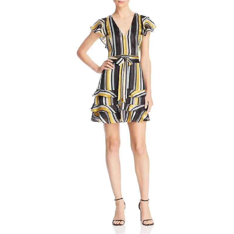 Cool Summer Parker Womens Elijah Striped Mini Dress, Multicoloured, 6