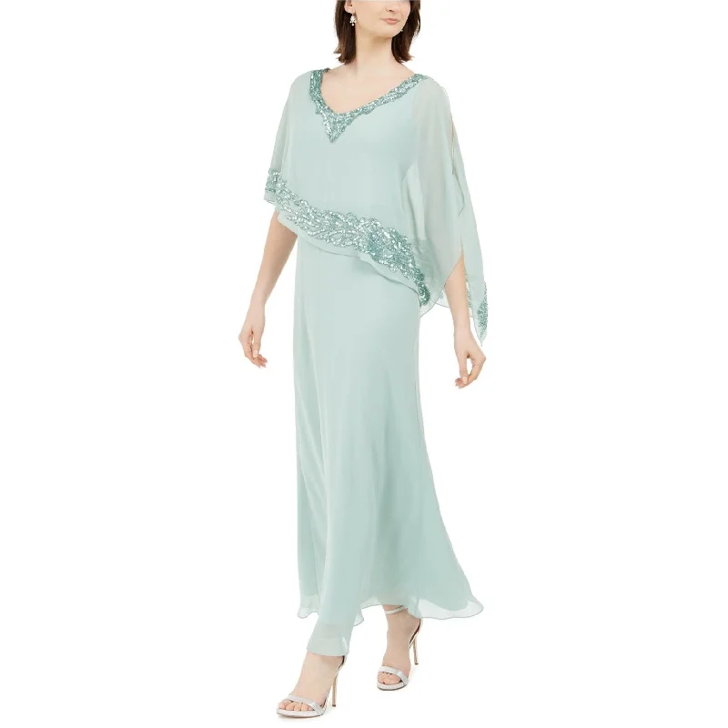 Printing decoration Jkara Womens Emellished Overlay Shift Dress, Green, 12