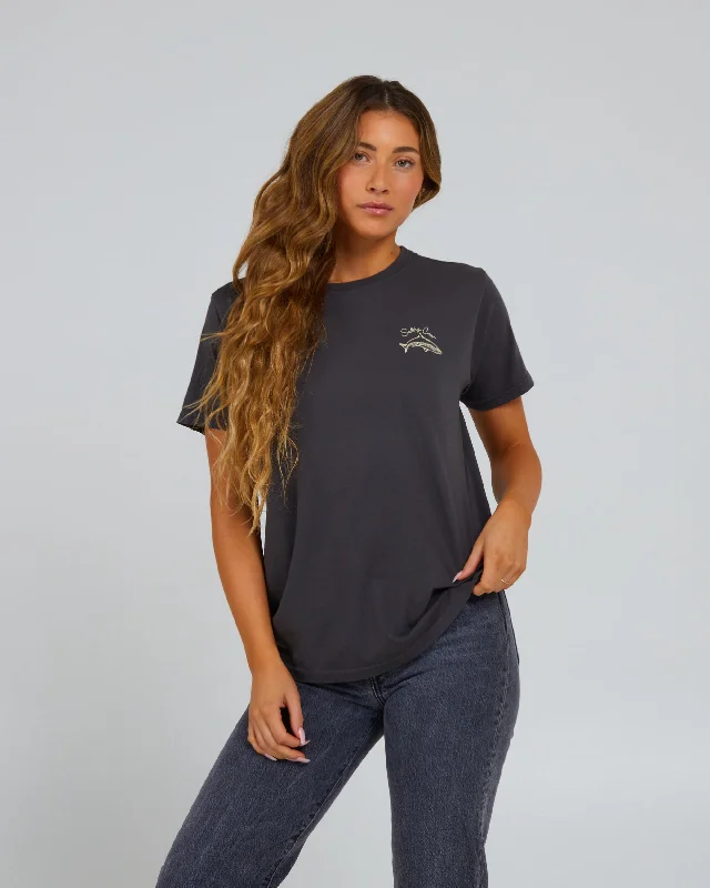 Fashionable And Versatile Love Bite Boyfriend Tee - Charcoal