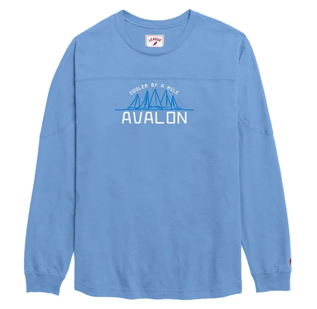 Boutique display Women's Avalon Throwback Long Sleeve Tee - Power Blue