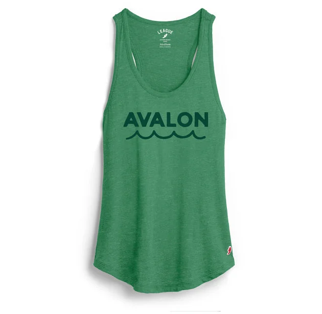 Printed pattern Women's Avalon Intramural Tank - Heather Kelly Green