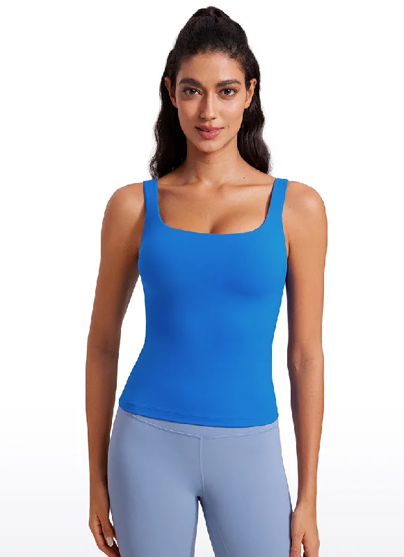 Luxury Fashion Butterluxe Waist Length Built-in Bra Tanks U Neck