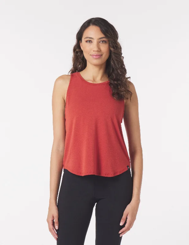 Relaxed Wear Electric Tank: Brick Red