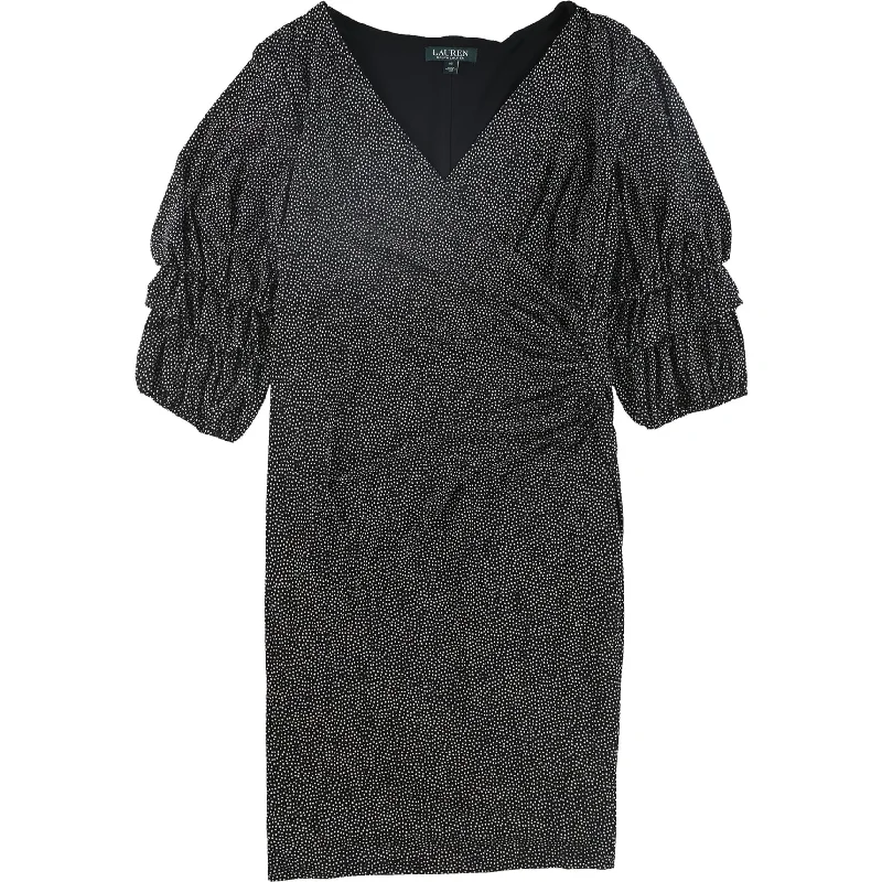 Trendy Items Ralph Lauren Womens Dot Print Jersey Dress, Black, 16