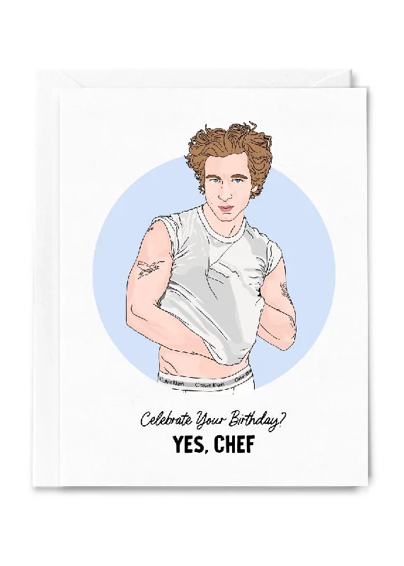 Casual And Comfortable Yes, Chef Birthday Card