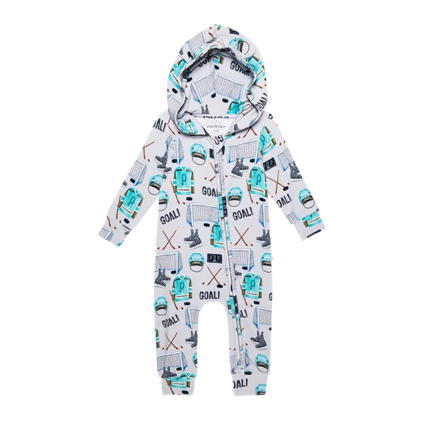 Personalized Wear Posh Peanut Terry Hooded Romper | Mayford