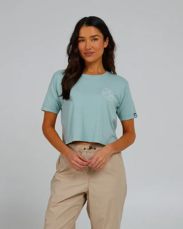 Design Perception Outlined Crop Tee - Cloud Blue