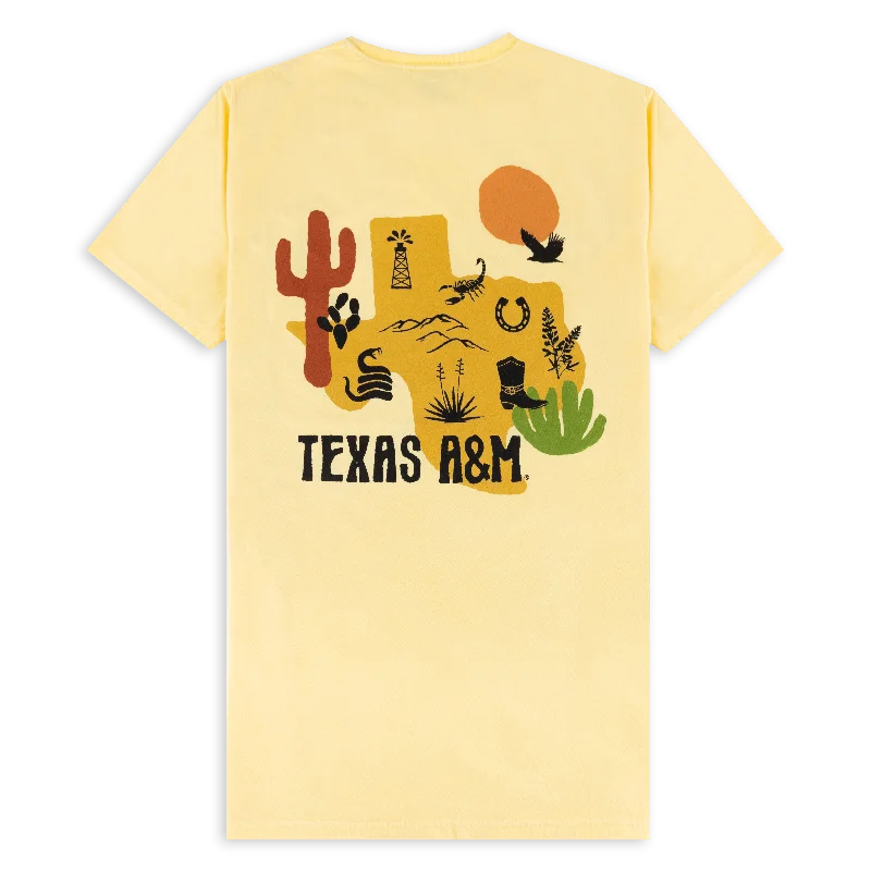 Comfortable Dresses Texas A&M Yellow Cactus T-Shirt