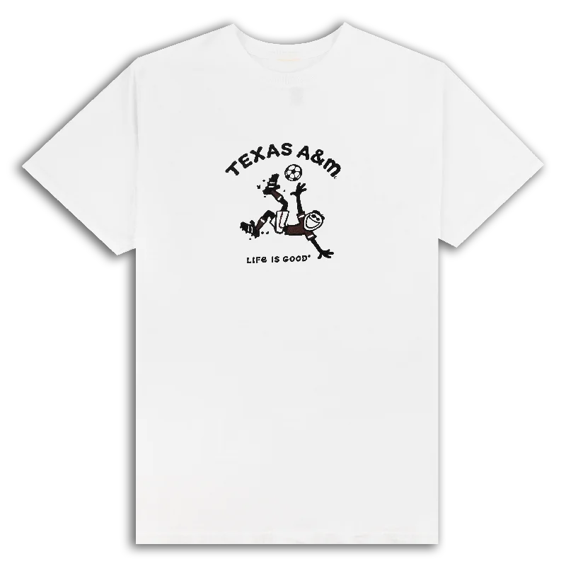 Luxury and fashionable Texas A&M Life is Good Jake Soccer White T-Shirt