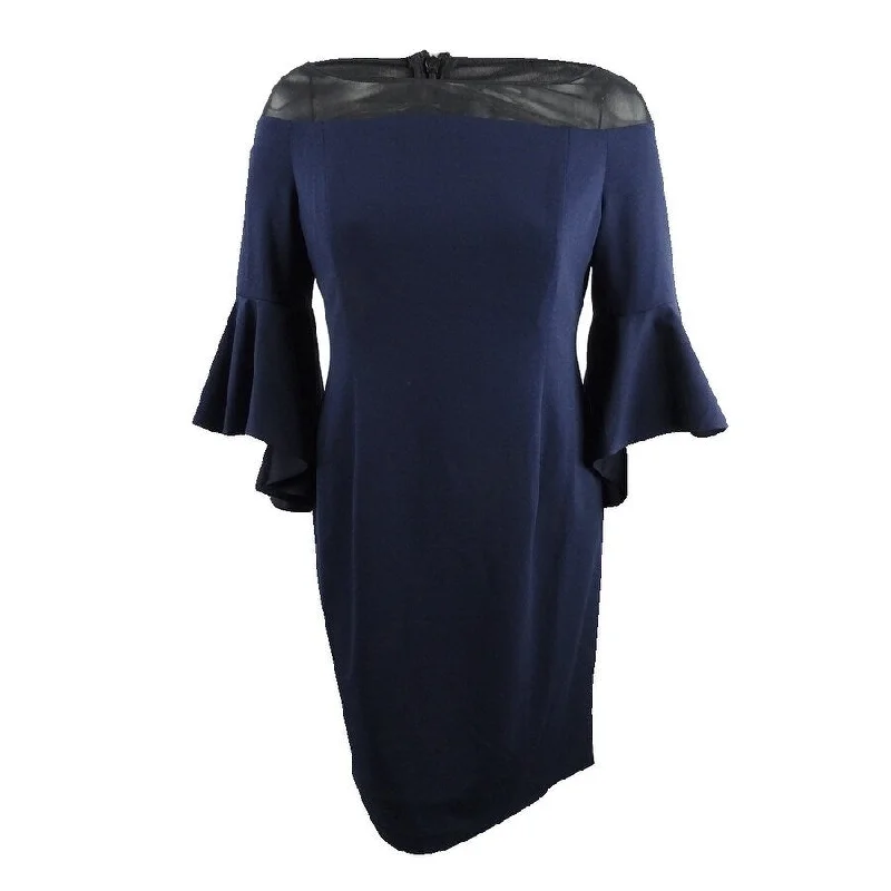 Retro Style Calvin Klein Women's Illusion Bell-Sleeve Sheath Dress