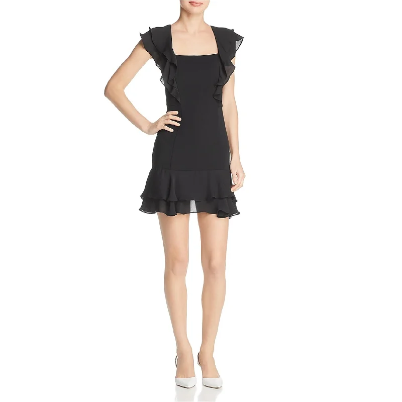 Sports Cool Parker Womens Ruffle Trim A-line Dress, Black, 8