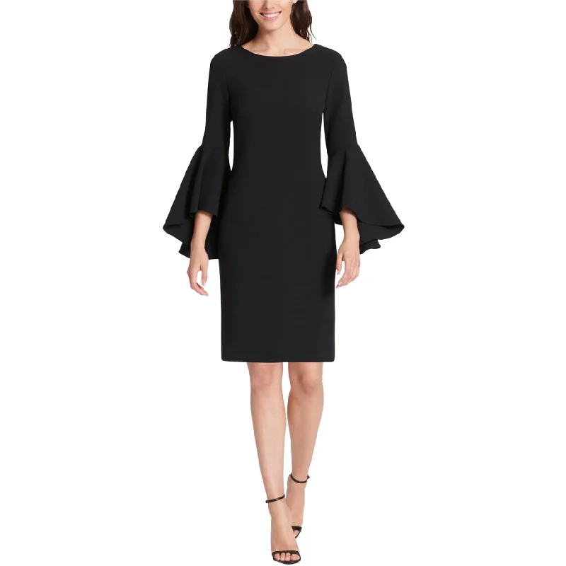 Sports Trend Jessica Howard Womens Flutter Sleeve Sheath Dress, Black, 8