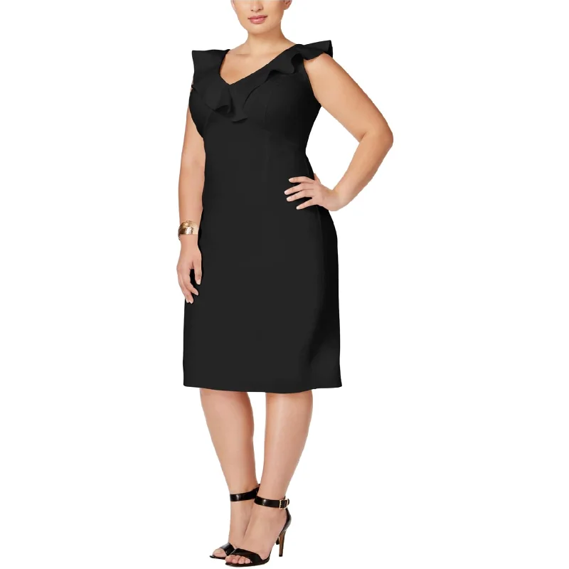 Minimalism Love Squared Womens Ruffled Sheath Dress
