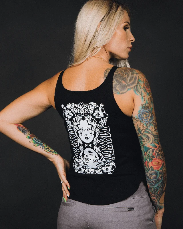 Sexy Fun Women's Two Faced Flowy Tank - Black
