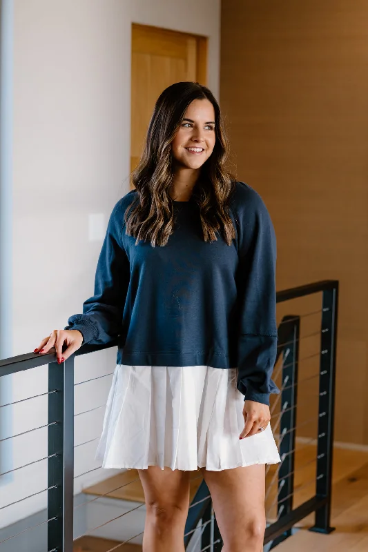 Comfortable Fashion Brie Oversized Sweatshirt Dress | Midnight