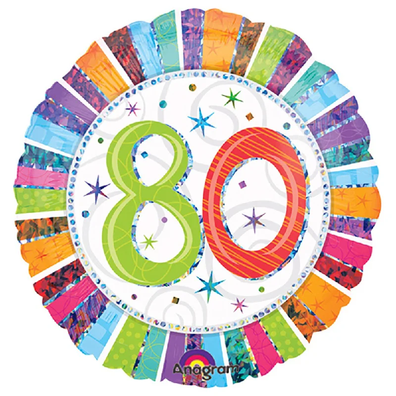 Printed pattern 18 inch RADIANT BIRTHDAY 80