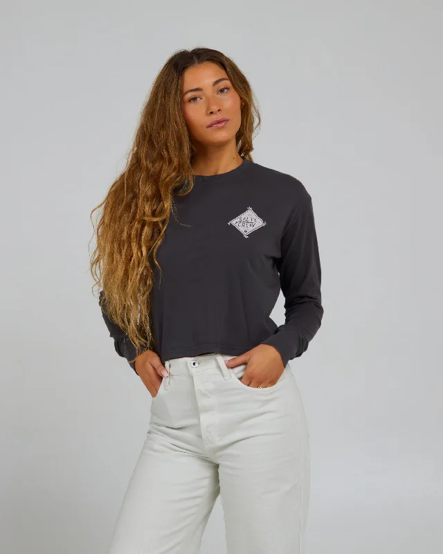 Casual Street Board Meeting L/S Crop - Charcoal