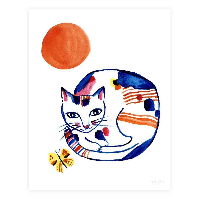 Lounge Chic Nippon Cat & Butterfly / Art Print