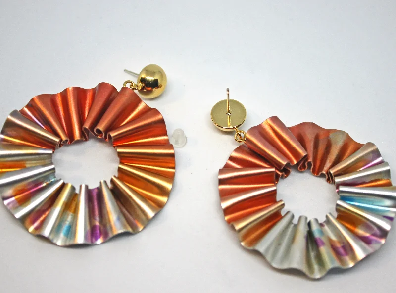 Designer Style CABO | Earring | Mermaid's Tail Collection | Circle Earrings - Orange / Marble Designer Style CABO | Earring | Mermaid's Tail Collection | Circle Earrings - Orange / Marble