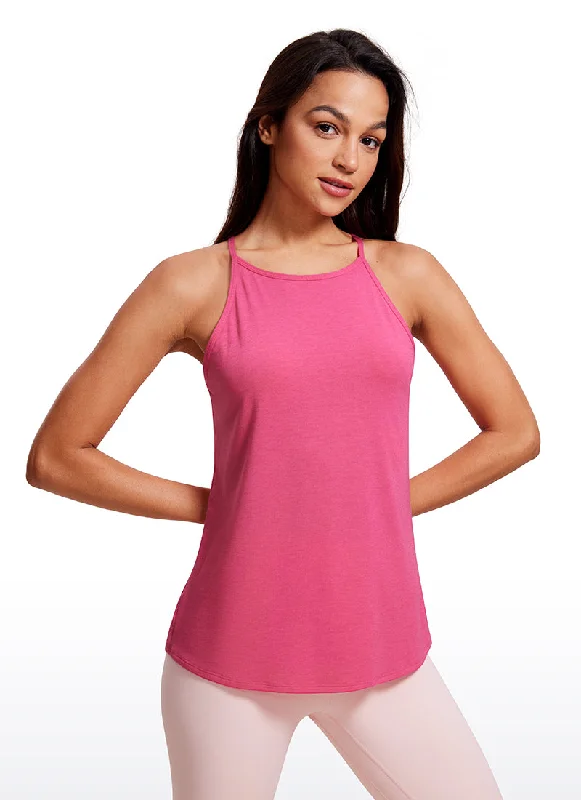 Personalized print Halter Hip-Length High Neck Tank