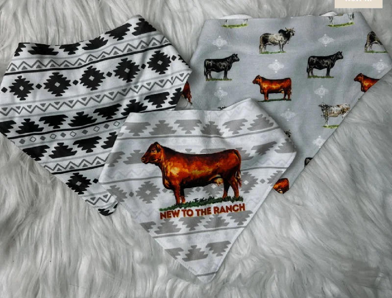 All-Day Comfort 3 Pack Drool Bibs - Cattle Breed