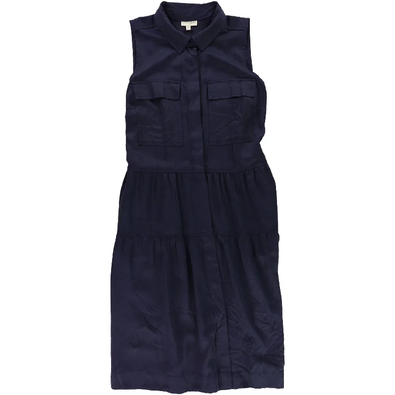 Soft Fabrics maison Jules Womens Ulitiy Pocket Shirt Dress, Blue, X-Large