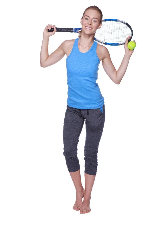 Retro Stripes Women's All-American Racerback Tank Top (Ice Blue)